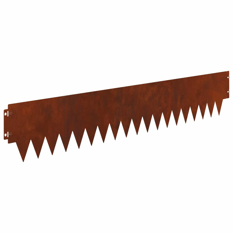 Lawn Edging 10 pcs 103 x 20 cm metal Rusty