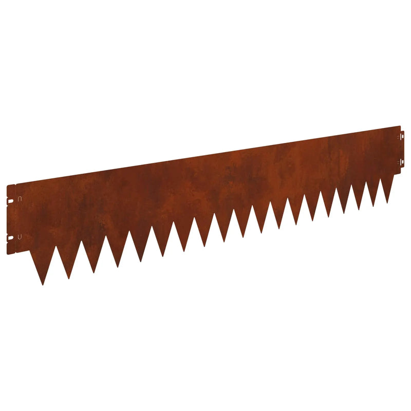 Lawn Edging 10 pcs 103 x 20 cm metal Rusty