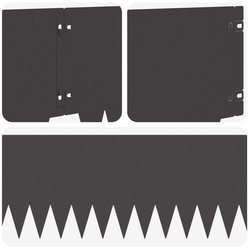 Lawn Edging 10 pcs 103 x 25 cm metal Black