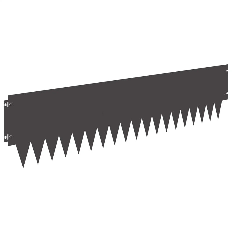 Lawn Edging 10 pcs 103 x 25 cm metal Black