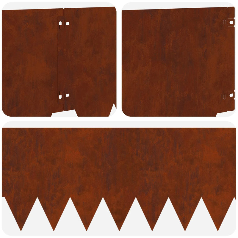 Lawn Edging 20 pcs 103 x 30 cm metal Rusty