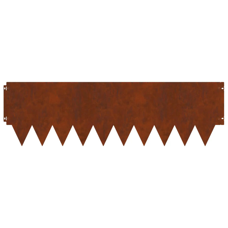 Lawn Edging 20 pcs 103 x 30 cm metal Rusty