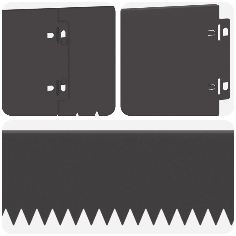 Lawn Edging 10 pcs 103 x 15 cm Steel Black