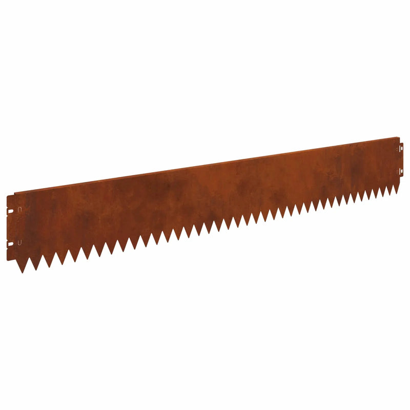 Lawn Edging 10 pcs 103 x 15 cm Steel Rusty