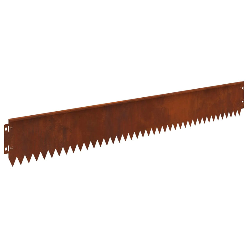 Lawn Edging 20 pcs 103 x 15 cm Steel Rusty