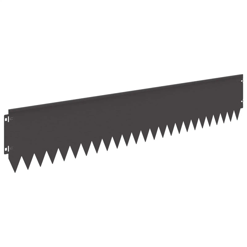 Lawn Edging 10 pcs 103 x 20 cm Steel Black