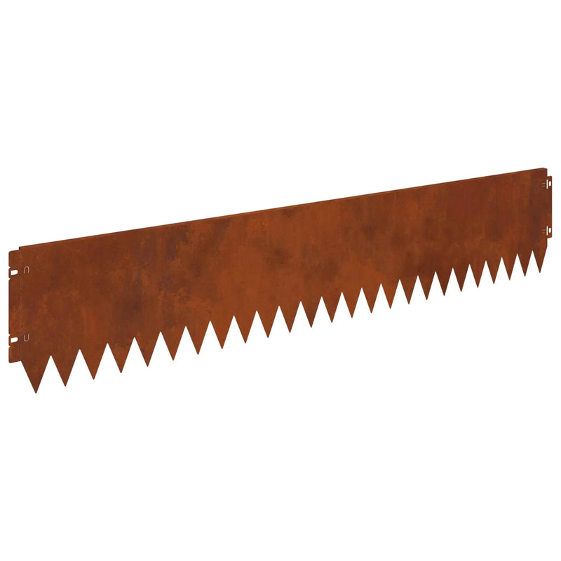 Lawn Edging 10 pcs 103 x 20 cm Steel Rusty