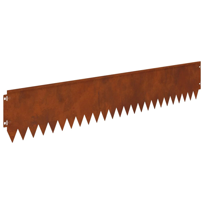 Lawn Edging 10 pcs 103 x 20 cm Steel Rusty