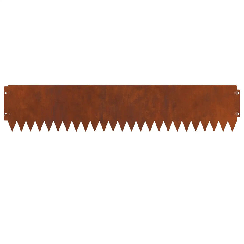 Lawn Edging 10 pcs 103 x 20 cm Steel Rusty