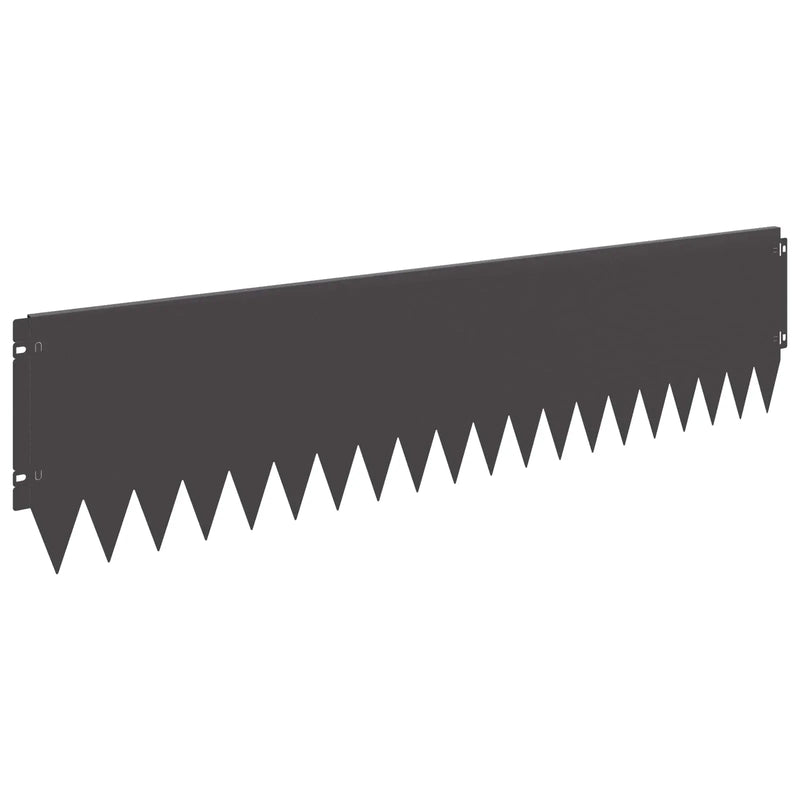 Lawn Edging 10 pcs 103 x 25 cm Steel Black