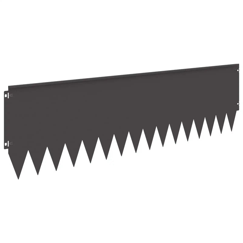 Lawn Edging 10 pcs 103 x 30 cm Steel Black