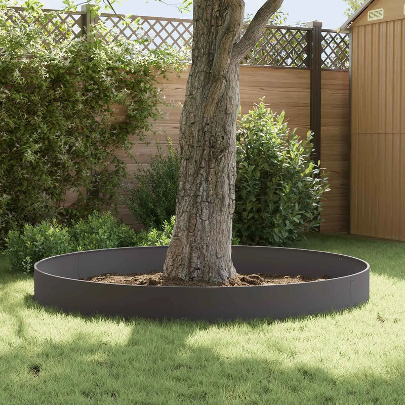 Lawn Edging 20 pcs 103 x 30 cm Steel Black