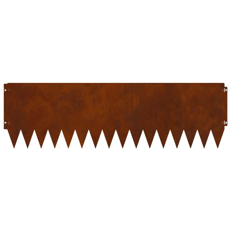 Lawn Edging 20 pcs 103 x 30 cm Steel Rusty