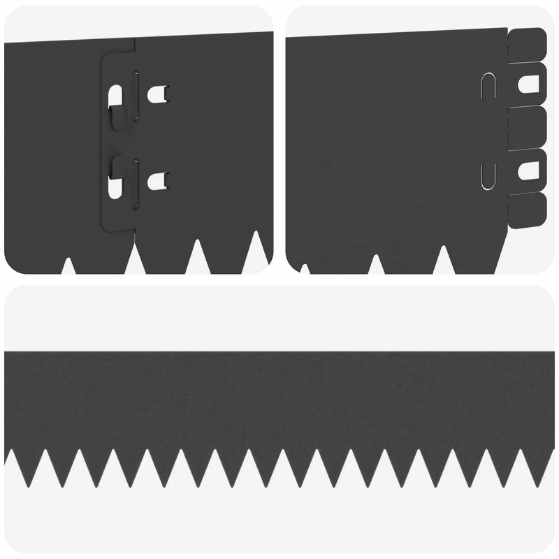 Lawn Edging 10 pcs 103 x 10 cm Steel Black
