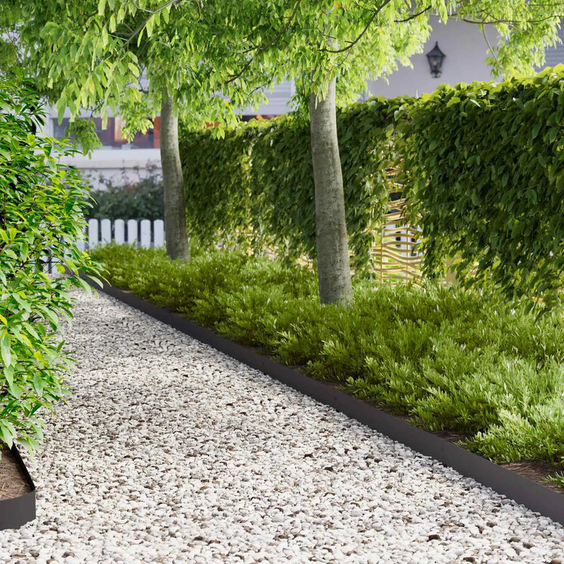 Lawn Edging 20 pcs 103 x 10 cm Steel Black
