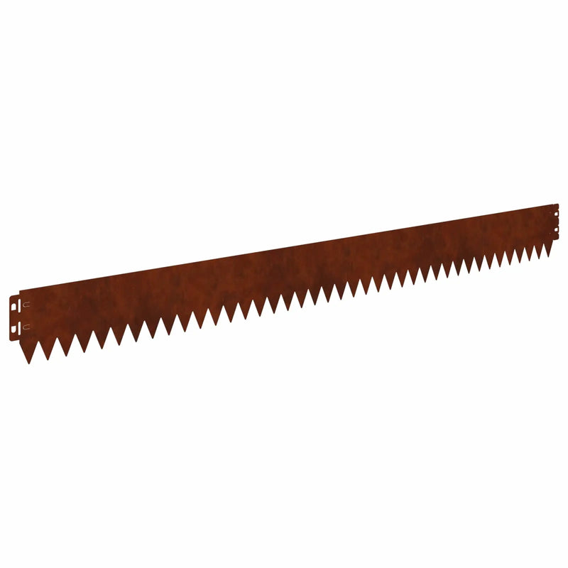 Lawn Edging 20 pcs 103 x 10 cm Steel Rusty