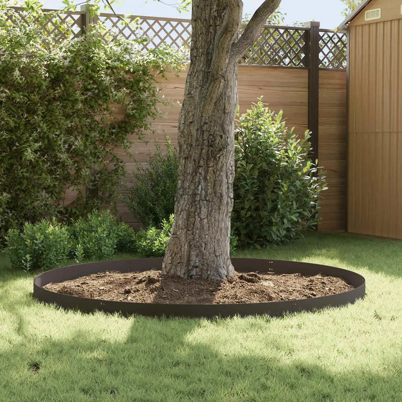 Lawn Edging 10 pcs 103 x 15 cm Steel Black