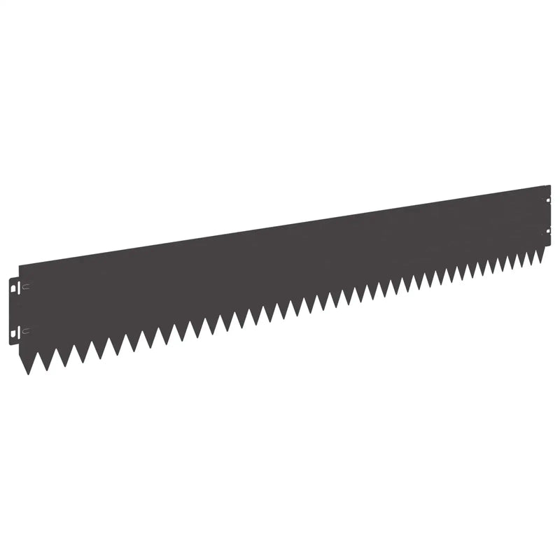 Lawn Edging 10 pcs 103 x 15 cm Steel Black