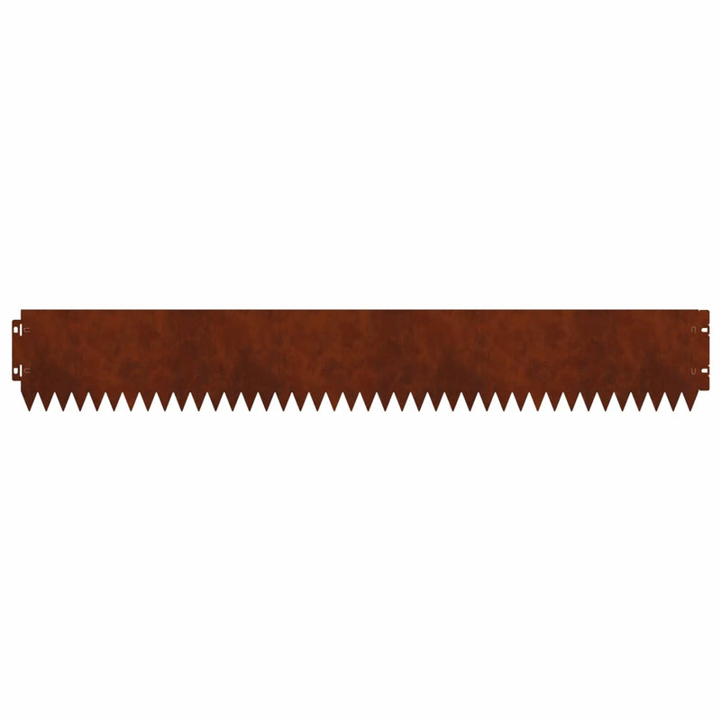 Lawn Edging 10 pcs 103 x 15 cm Steel Rusty