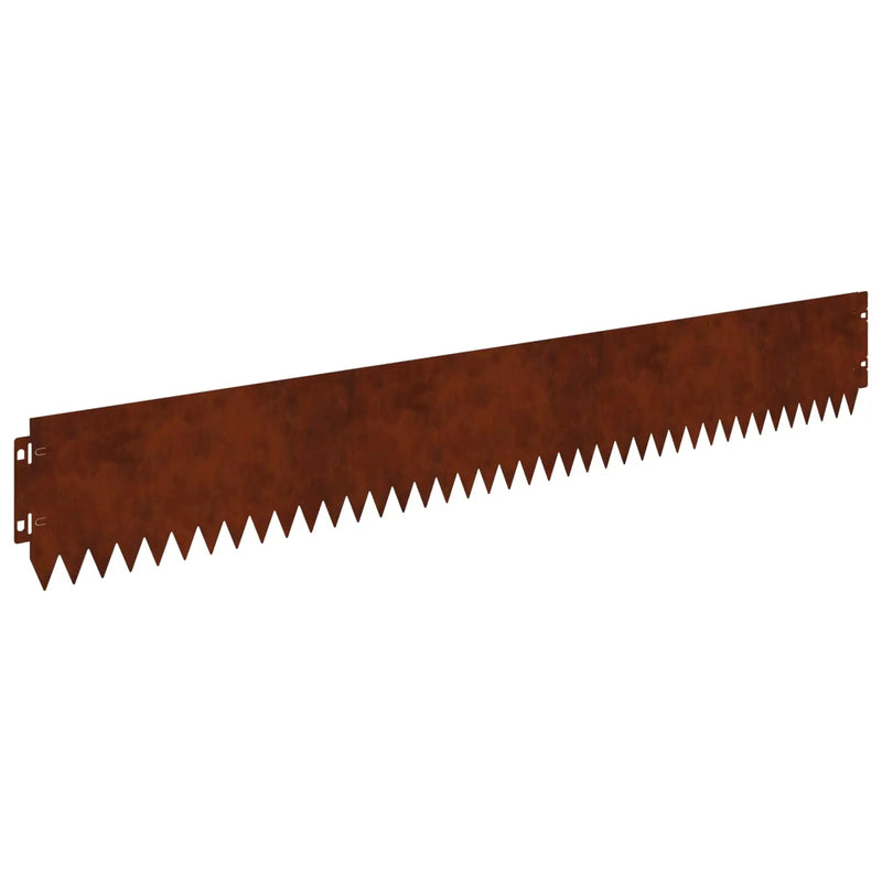 Lawn Edging 20 pcs 103 x 15 cm Steel Rusty