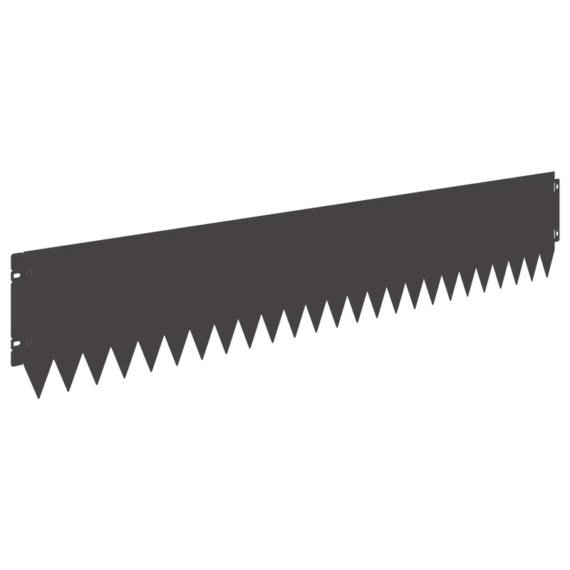 Lawn Edging 10 pcs 103 x 20 cm Steel Black