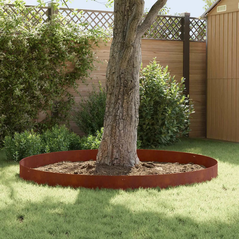Lawn Edging 10 pcs 103 x 20 cm Steel Rusty