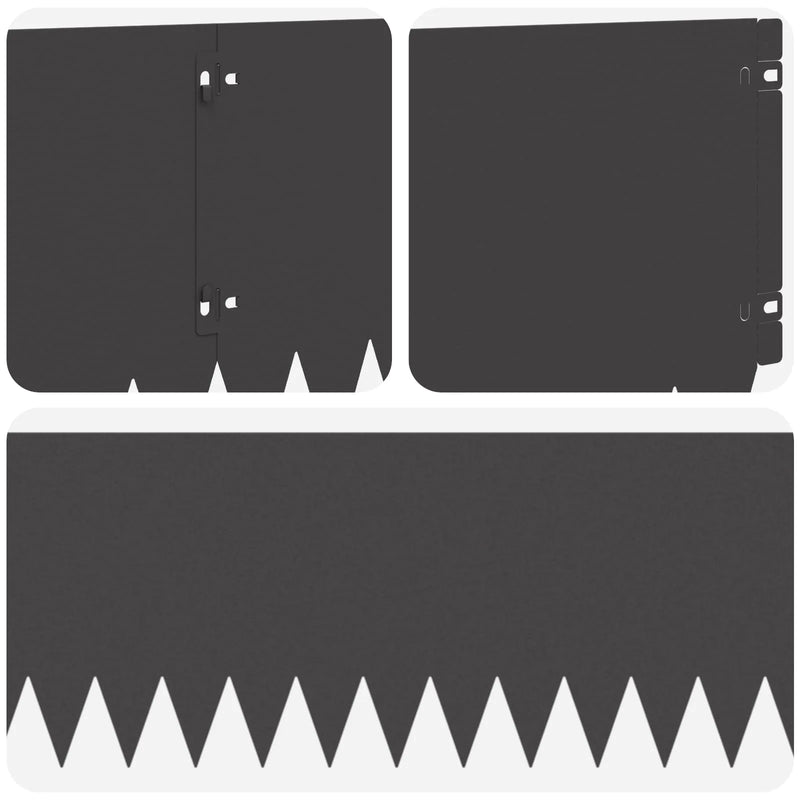 Lawn Edging 10 pcs 103 x 25 cm Steel Black