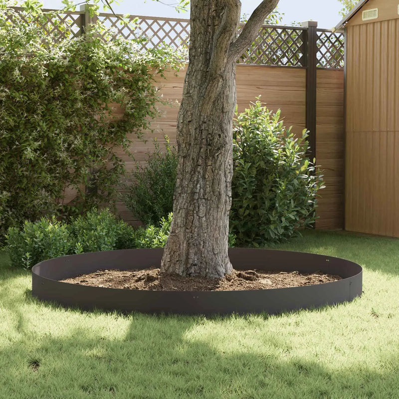 Lawn Edging 20 pcs 103 x 25 cm Steel Black