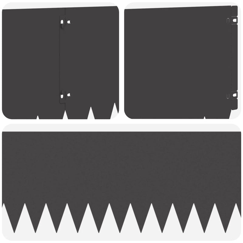 Lawn Edging 20 pcs 103 x 30 cm Steel Black