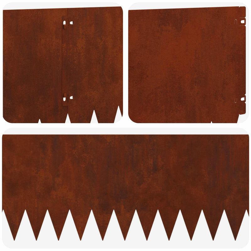Lawn Edging 20 pcs 103 x 30 cm Steel Rusty