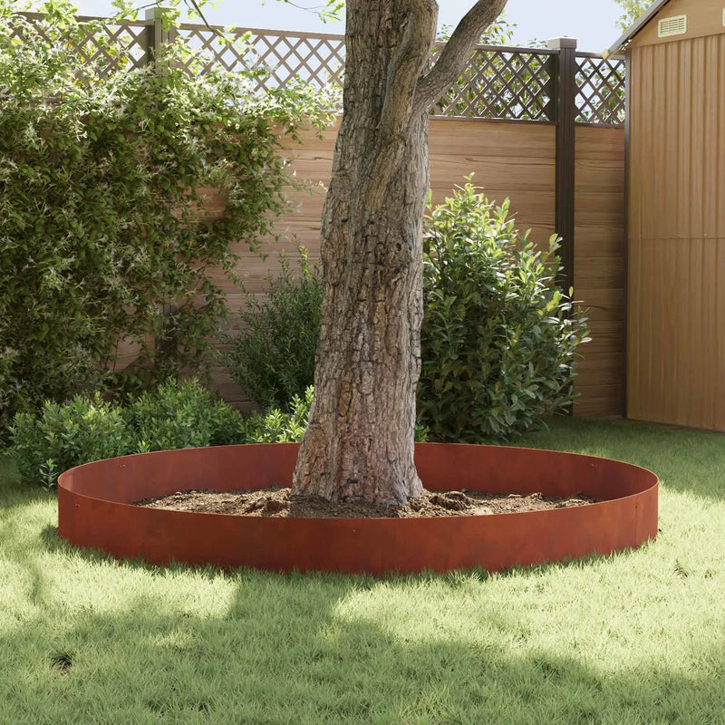 Lawn Edging 20 pcs 103 x 30 cm Steel Rusty