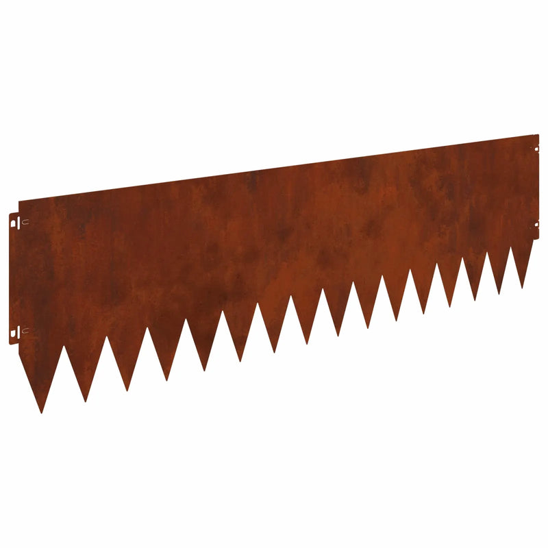 Lawn Edging 20 pcs 103 x 30 cm Steel Rusty