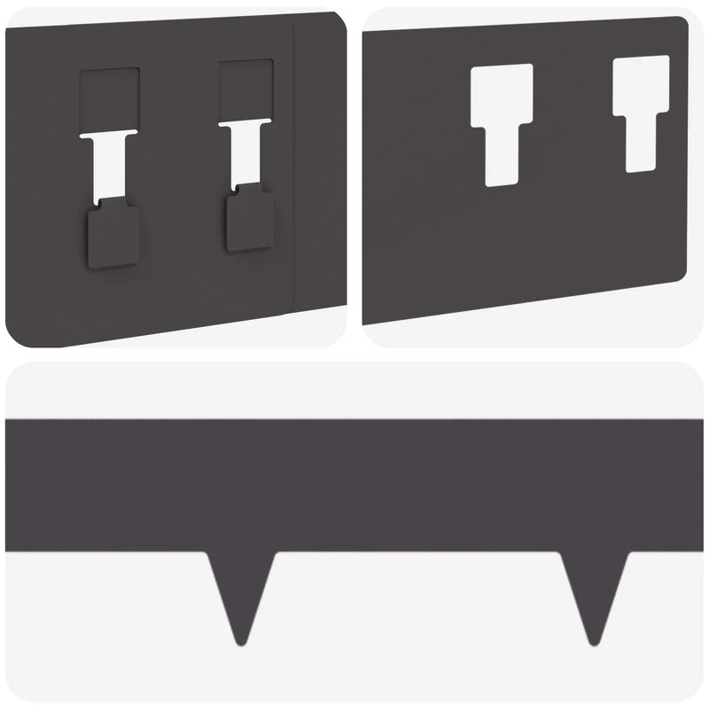Lawn Edging 10 pcs 100 x 12 cm Steel Black