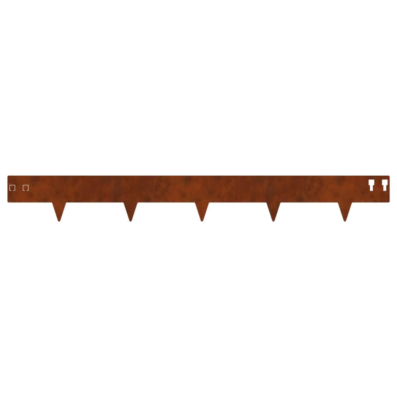 Lawn Edging 10 pcs 100 x 12 cm Steel Rusty