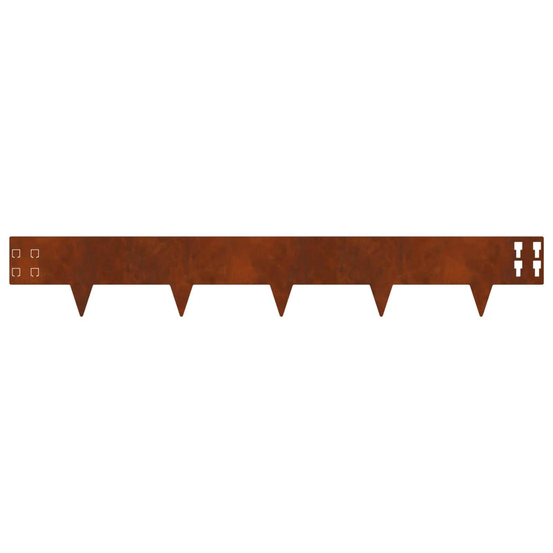 Lawn Edging 10 pcs 100 x 15 cm Steel Rusty