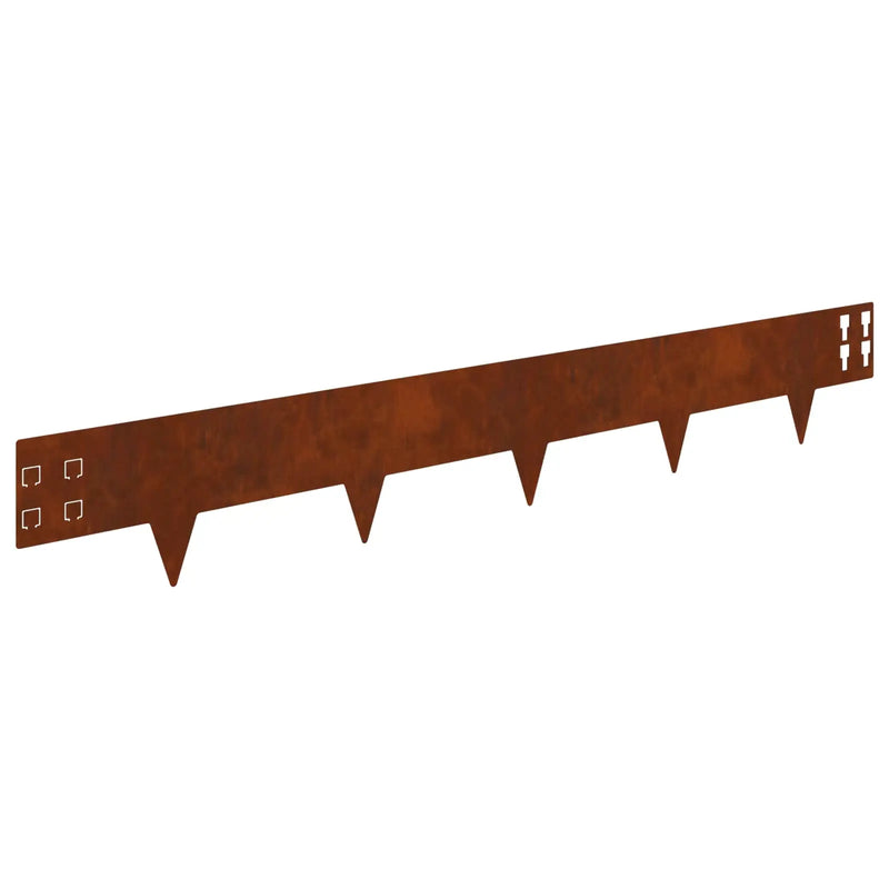 Lawn Edging 20 pcs 100 x 15 cm Steel Rusty