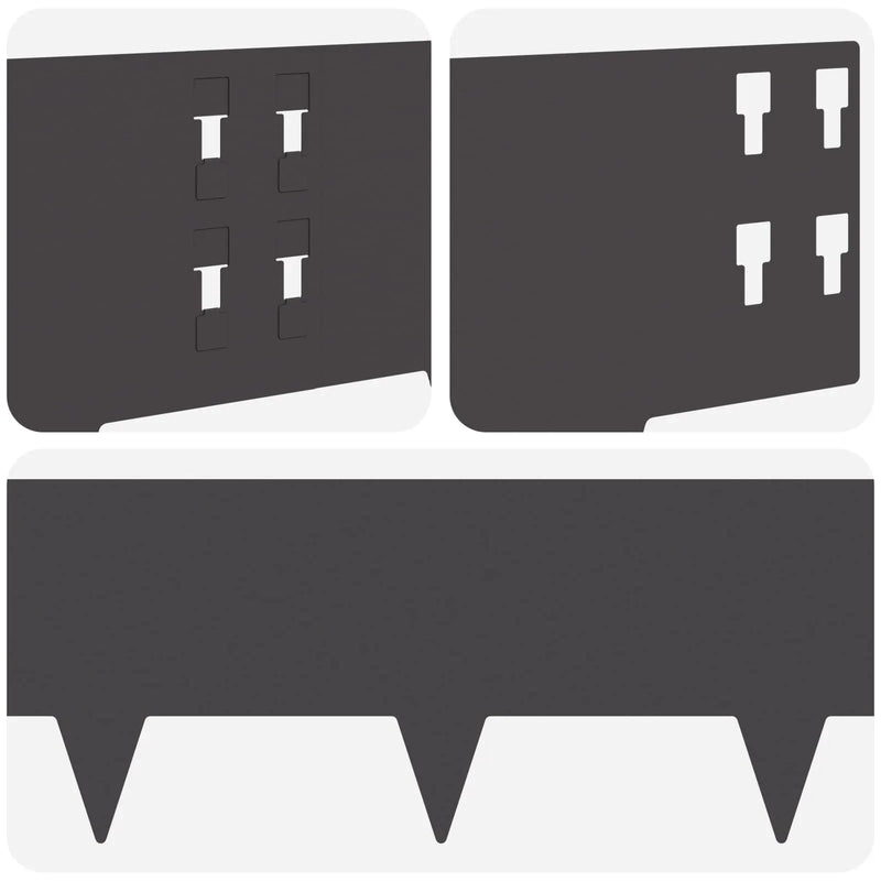 Lawn Edging 10 pcs 100 x 20 cm Steel Black