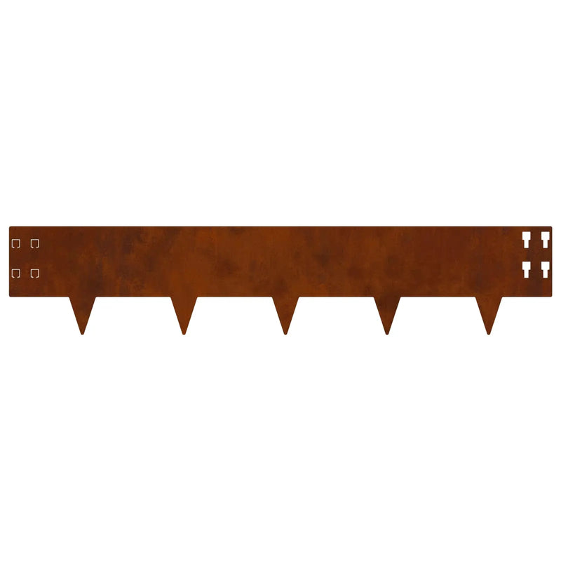 Lawn Edging 10 pcs 100 x 20 cm Steel Rusty