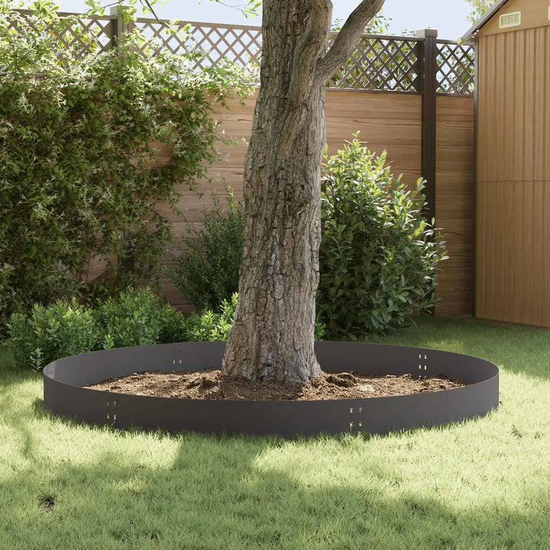 Lawn Edging 10 pcs 100 x 25 cm Steel Black