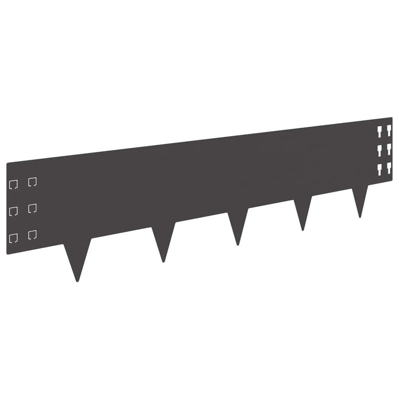 Lawn Edging 20 pcs 100 x 25 cm Steel Black