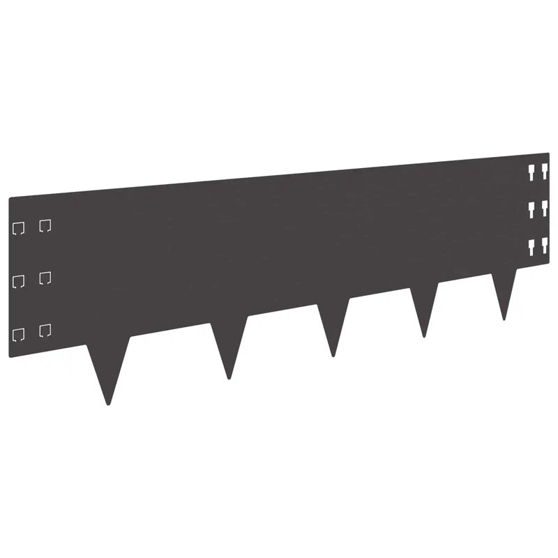 Lawn Edging 20 pcs 100 x 30 cm Steel Black