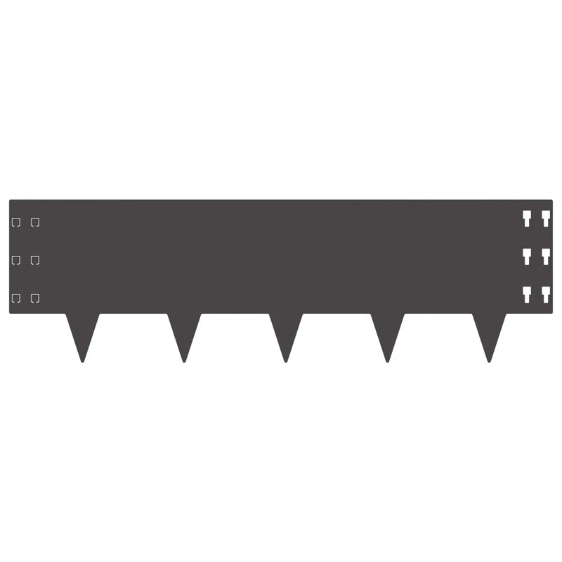 Lawn Edging 20 pcs 100 x 30 cm Steel Black