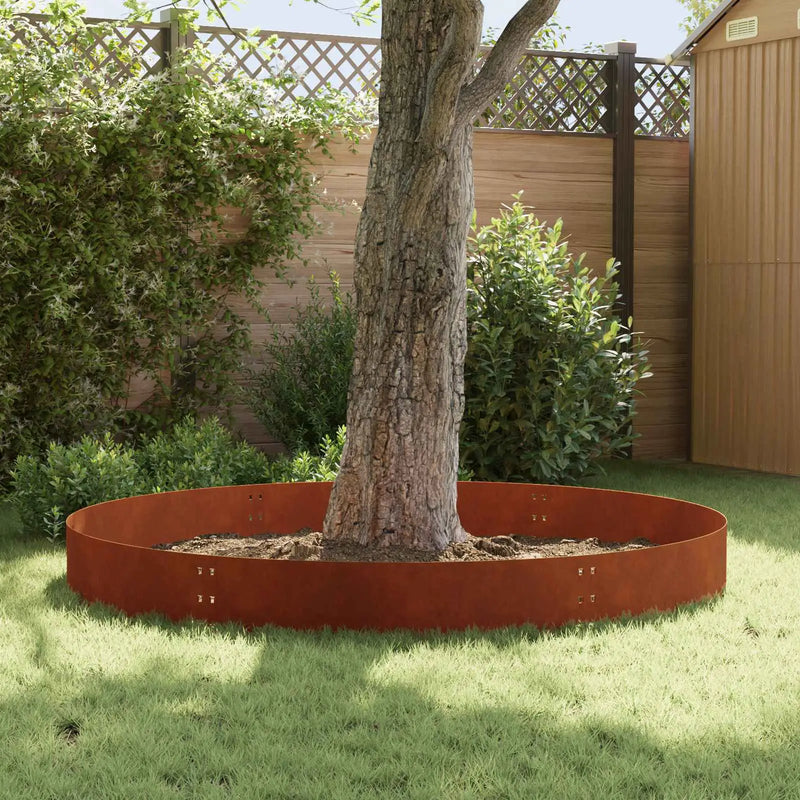 Lawn Edging 10 pcs 100 x 30 cm Steel Rusty