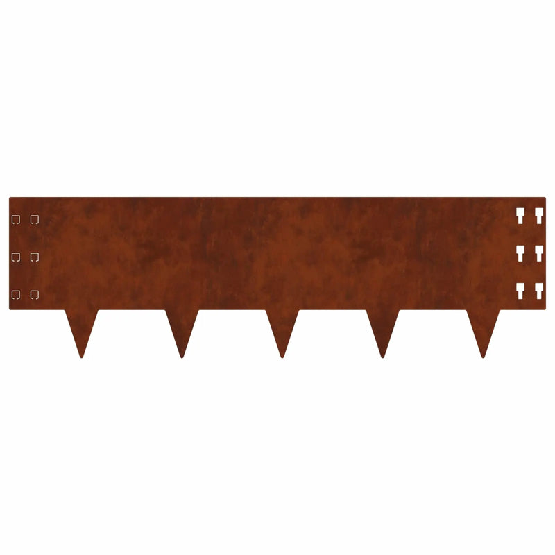 Lawn Edging 10 pcs 100 x 30 cm Steel Rusty