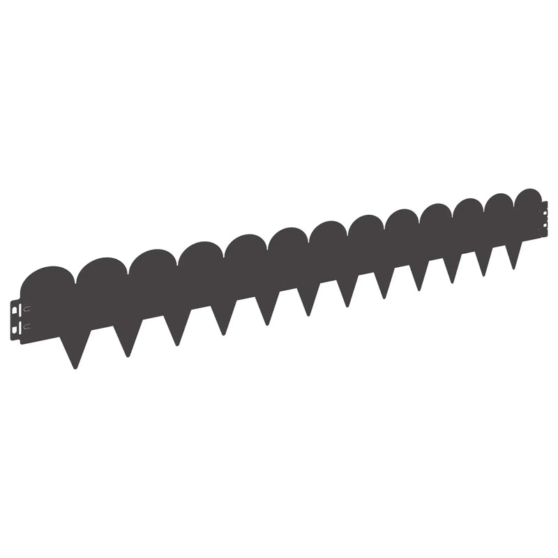 Lawn Edging 20 pcs 103 x 15 cm Steel Black