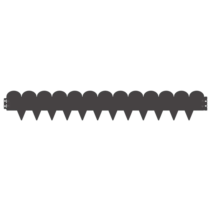 Lawn Edging 20 pcs 103 x 15 cm Steel Black