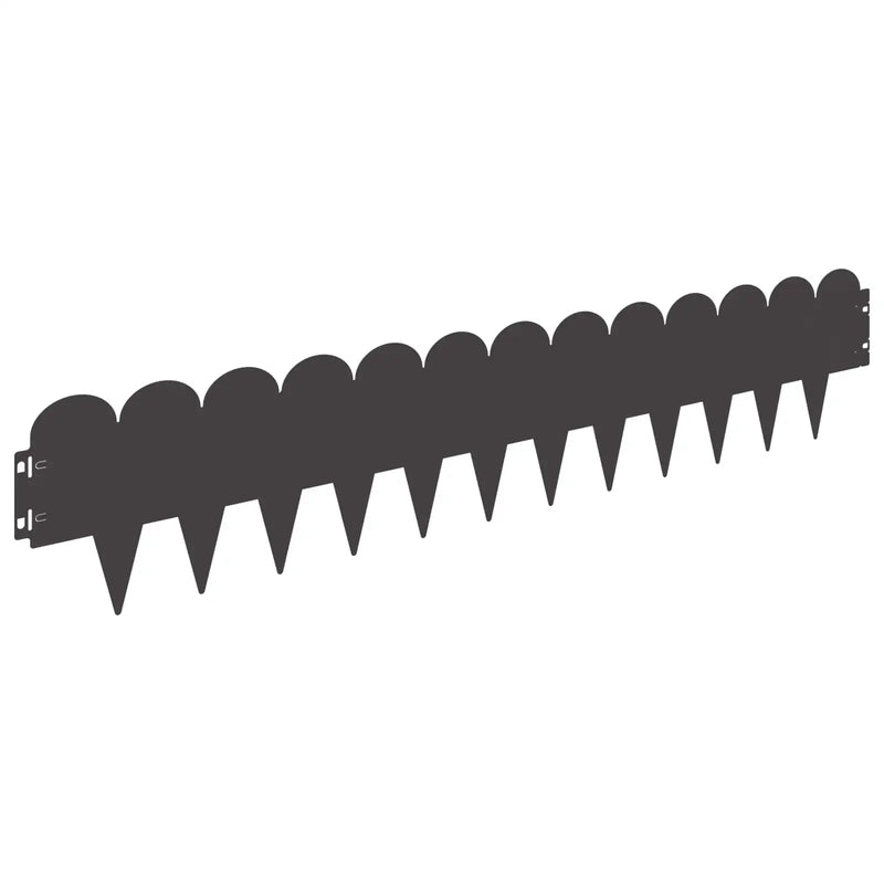 Lawn Edging 10 pcs 103 x 20 cm Steel Black