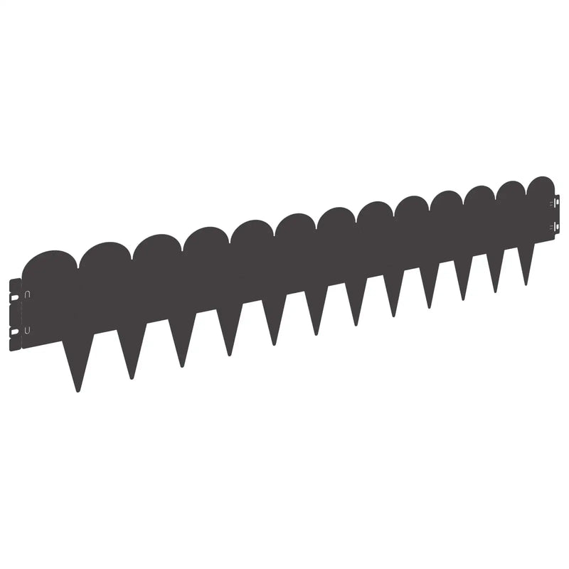 Lawn Edging 10 pcs 103 x 20 cm Steel Black