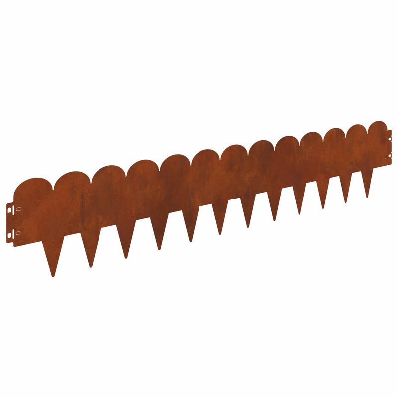 Lawn Edging 20 pcs 103 x 20 cm Steel Rusty