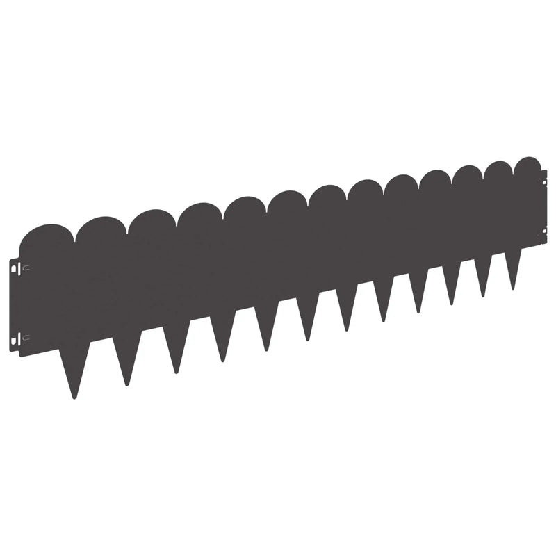 Lawn Edging 20 pcs 103 x 25 cm Steel Black